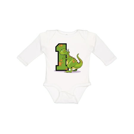 

Inktastic Dinosaur 1st Birthday T-Rex Gift Baby Boy or Baby Girl Long Sleeve Bodysuit