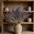 thumbnail image 3 of 7-Head Artificial Lavender Bouquet - Fake Purple Plastic Flowers for Home, Wedding & Farmhouse Table Decor, No Maintenance, 3 of 6