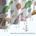 thumbnail image 6 of White Cartoon Dinosaurs Unicorns Pattern Shower Curtain 36"x72" ,Bathroom Decorative Shower Curtains Set with 12 Hooks,Modern Waterproof Washable Shower Curtain, 6 of 6