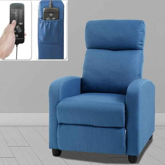 Dkelincs Fabric Massage Recliner Chair Single Sofa Reading Chair for Home Theater Seating Living Room, Blue