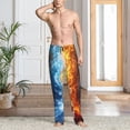 thumbnail image 5 of Vsdgher Red And Blue Flame Waves Print Mens Pajama Pants Sleep & Lounge Pants, PJ Bottoms With elastic waistb and Pockets, 5 of 5