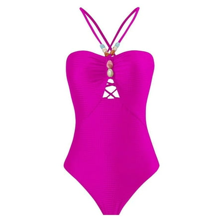 Yajing Womens Swimwear Women Casual Abstract Floral Print 1 Swimwear+1 Cover Up Two Vintage Print Swimsuit Monokini Bikini 2 Swimsuits Two Pink M