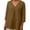 Coffee, variant on Women's Casual V Neck Pleated 3/4 Sleeve Loose Fit Side Split Longline Everyday Comfortable Blouses for Women
