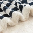 thumbnail image 3 of Sherpa Throw Blanket Fleece Blanket with Checkered Pattern Soft Thick Blanket for Couch, Bed, Sofa Luxurious Warm and Cozy for All Seasons (Black, 60"x80"), 3 of 6