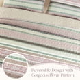 thumbnail image 3 of Exclusivo Mezcla Reversible Boho Quilt Set King Size, 3 Pieces Bohemian Striped Pink All Season Bedspreads, Ultra Soft Floral Coverlet Bedding Set with Printed Pattern (1 Quilt, 2 Pillow Shams), 3 of 8