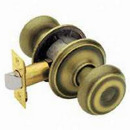 Schlage F10VGEO609 Antique Brass Georgian Knob Passage Set