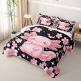 thumbnail image 3 of Erosebridal Kawaii Axolotl Twin Quilt Set,Cherry Blossom Stars Print Twin Coverlet Set For Girls,2-Piece, 3 of 7