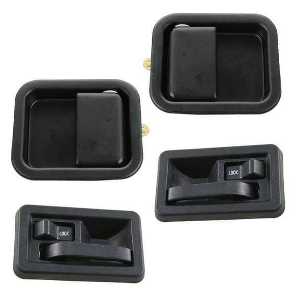 TRQ Door Handle Black Inside & Outside Kit Set of 4 for 97-04 Jeep Wrangler NEW DHA38781