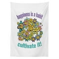 thumbnail image 3 of Ambesonne Emoji Tablecloth Rectangular Table Cover, Hippie Floral Faces Saying, 52"x70", Lavender Seafoam Mustard, 3 of 4