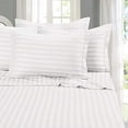 thumbnail image 1 of Elegant Comfort 1500-Thread-Count Microfiber King Strip Sheet Stripe Sheet Set, White, 1 of 2