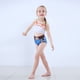 thumbnail image 4 of Conjunto de traje de baño dividido para niñas pequeñas y de tamaño pequeño, falda de princesa con cabello, linda falda desmontable, 4 of 5