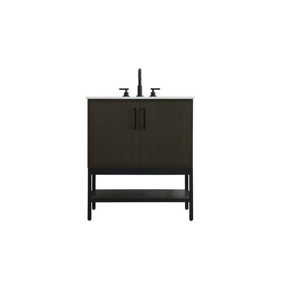 Elegant Kitchen and Bath 30 Inch Single Bathroom Vanity In Mocha Brown