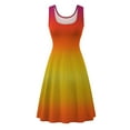 thumbnail image 4 of USSUMA Summer Dresses for Women 2022, Women's Sleeveless A Line Party Mini Dress Tie-Dye Gradient Rainbow Print Sundress Swing Summer Short Dress, 4 of 5