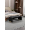 thumbnail image 6 of 43 Inch Entryway Bench, Modern Boucle Fabric Upholstered End of Bed Bench, Bedroom Ottoman Bench for End of Bed/Dining/Living Room/Entry/Window, Black, 6 of 9