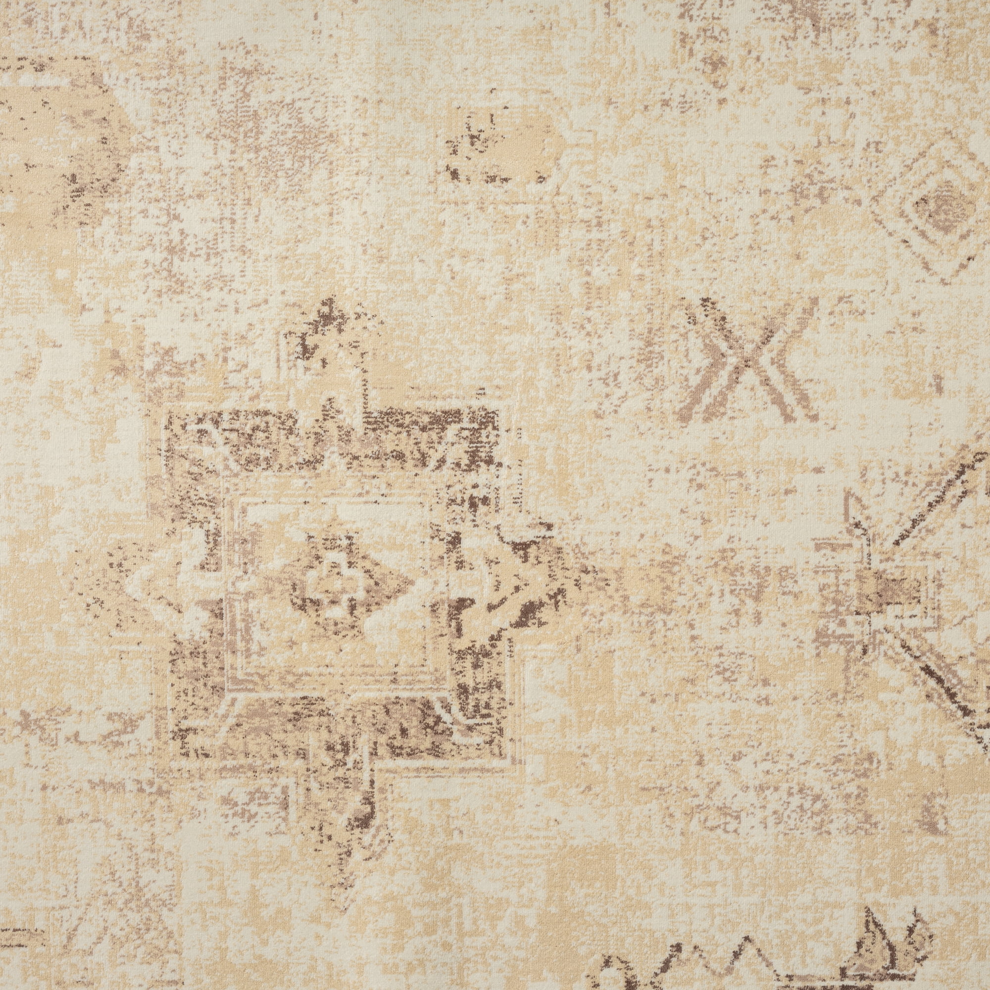 LR Home Brooke 2'8" x 3'10" Beige/Ivory Tribal Waterproof Non-Slip Machine Washable Indoor Area Rug