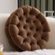 thumbnail image 1 of RV Cojín redondo con forma de galleta de 14.0 in, decorativo, cómodo, divertido, bonito cojín circular para el suelo del asiento para sofá, silla, cama, coche (café), 1 of 5