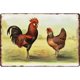 thumbnail image 1 of Placa de gallo y gallina, placa de letrero de estaño de Metal Vintage, pintura decorativa de hierro Tmvgtek Para estrenar, 1 of 9