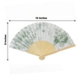 thumbnail image 2 of Efavormart 5-Pack Paper Folding Fans in Blue French Toile Pattern, Handheld Party Favors Fan in White & Sage Green Toile, 2 of 5