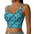 thumbnail image 2 of Fotbe Seahorse Pattern Womens' Sports Bra Longline Wirefree Padded with Medium Support Sports Moisture-Wicking Workou Vest,Tank Top-Medium, 2 of 7