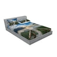 thumbnail image 2 of Ambesonne Beach Fitted Sheet & Pillow Sham Set, Pathway to Sea Swimming, Full, Multicolor, 2 of 2