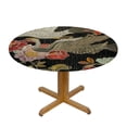 thumbnail image 3 of Orinice Birds and Flowers Round Table Cover Stain Resistant Washable for Indoor Outdoor Kitchen Dining Wedding Parties 100% Polyester Fiber 42-46, 3 of 8