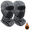 Gray, variant on 2 Pcs Balaclava Ski Mask, Full Face Mask with Fleece Lining for Winter Cold Weather Skiing, Snowboarding, Motorcycle, UV Protection with Neck Gaiter, Black