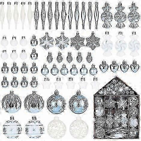 Ineasicer Set Of 73 Christmas Tree Baubles Christmas Baubles Plastic Glossy Christmas Hanging Baubles For Christmas Tree Party Decor Bedroom Home Gard