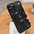 thumbnail image 2 of Funda de carga inalámbrica magnética de lujo para iPhone 14 Plus, 13, 12, 11 Pro Max, XR, X, XS Max, cubierta de silicona suave chapada, 2 of 4