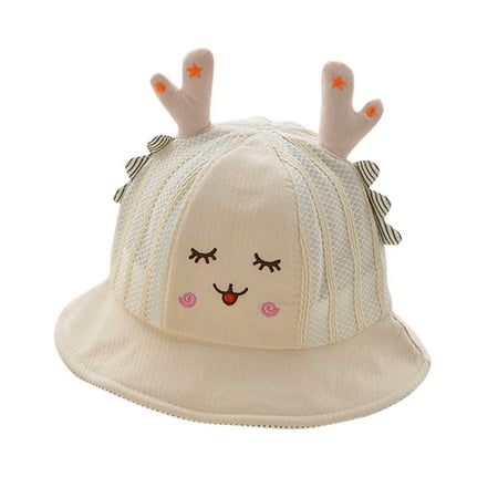 

Relanfenk Baby Hats Boys Girls Cartoon 3D Deer Sunscreen Cap Bucket Cap Hat