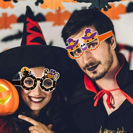 

Ygxbm Pumpkin Decorations Halloween Paper Glasses Halloween Party Decoration Glasses Festival Party Pumpkin Children S Photo Decoration Props Rollback
