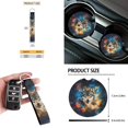 thumbnail image 3 of Jeiento Wolf Car Seat Covers Full Set Car Accessories with Steering Wheel Cover Seatbelt Covers Galaxy Sky Coasters Trash Bag Air Vent Storage Bag Flower Keychain Fit for SUVs Sedans, 12 PCS, 3 of 5