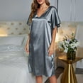 thumbnail image 5 of Elainilye Fashion Women's Sleepwear Printed Comfortable Loose Sleeveless Casual Nightdress Dress Pajamas,Blue, 5 of 9