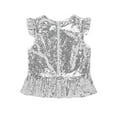 thumbnail image 4 of iiniim Kids Girls Mermaid Outfits Short Flutter Sleeves Sparkly Sequins Top for Halloween Carnival Theme Party, 4 of 7