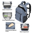 thumbnail image 5 of JIALIOU 14" Laptop Backpack Waterproof Airline Approved Stylish Casual Daypack for Travel Business College Work, Steel Blue, 5 of 8