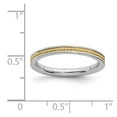 thumbnail image 2 of 2.25mm 925 Sterling Silver Stackable Gold Plated Channeled Ring Size 10 Stackable Ring for Women, 2 of 2