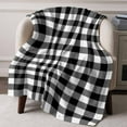 thumbnail image 3 of Throw Blanket for Couch Buffalo Check Plaid Soft Fleece Flannel Blankets Cozy Lightweight Blanket for Home Sofa Living Room Black White Plaid Farmhouse Bed Throws 30" x 40", 3 of 9