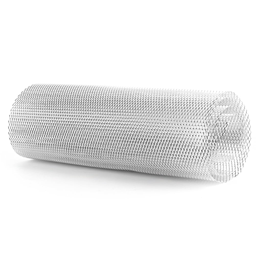 Silver 3x6mm Aluminium Alloy Car Grille Mesh Sheet Grid Body Bumper Rhombic Grill Universal Car Grille Mesh