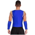 thumbnail image 2 of RUNQHUI Men's Medieval Pirate Vest Lace Up Medieval Renaissance Gothic Shirt with Sleeves Royal Blue M, 2 of 6