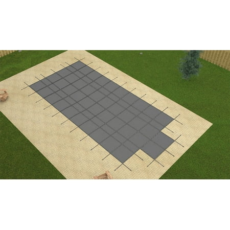 - HPI 16x32 Aqua Master GRAY Inground Solid Swimming Pool Safety Cover w/4x8 Step