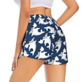 thumbnail image 4 of Picia Shark Pattern Women's 2 in 1 Athletic Running Shorts High Waisted Workout Casual Gym Sweat Shorts with Comfy Liner Zipper Pockets-Large, 4 of 9