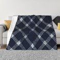 thumbnail image 4 of Horizontal Flannel Blanket Is Light Warm Soft Anti-Pilling Anti-Wrinkle Anti-Allergy And No Hair Loss For Bed And Sofa Camping Travel Argyle Plaid Blue_1, 4 of 8