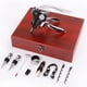 thumbnail image 3 of Abridor de botellas de vino, traje de cabeza de conejo, caja de regalo, caja de cuero, caja de madera, caja de madera de nueve piezas, juego de vino en forma de conejo, traje, 3 of 3