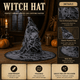 thumbnail image 3 of J.CARP Witch Hat, Wizard Hat, Witch Costume – Spooky Vintage Halloween Accessory for Cosplay & Costume Parties(Gray), 3 of 6