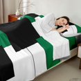 thumbnail image 4 of Castle Fairy Hippie Stacked Rectangle King Sheets 4pcs,Bohemian Square Border Bedding,Emerald Gray Black White,1 Flat Sheet, 1 Fitted Sheet and 2 Pillowcases, 4 of 7