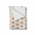 thumbnail image 2 of Floral Soft Flannel Fleece Throw Blanket, Country Farmhouse Theme with Rose Blooms and Leaves in Frames Image, Cozy Plush for Indoor and Outdoor Use, 50" x 70", Pale Pink White, by Ambesonne, 2 of 6