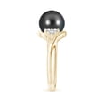 thumbnail image 3 of ANGARA Tahitian Cultured Pearl Bypass Ring with Diamond Trio in 14K Yellow Gold for Women | June Birthstone, Birthday, Anniversary, Jewelry Gift for Women | Pearl Ring, 3 of 9