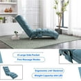 thumbnail image 5 of paproos Massage Chaise Lounge, Indoor Ergonomic Electric Massage Long Lounger with Remote Control, Modern Linen Upholstered Recliner Chair Sleeper Chair for Living Room Bedroom Office, Blue, 5 of 13