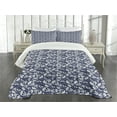 thumbnail image 3 of Ambesonne Mexican Quilted Bedspread Set 2 Pcs, Sugar Skull, Twin Size, Blue Violet White, 3 of 5