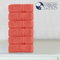 thumbnail image 3 of Elegant Comfort Turkish Cotton Washcloth Set, 6-Pack, 13" x 13", Highly Absorbent - Soft Bathroom Towels, Coral, 3 of 5