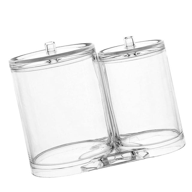 Soidarity Caja de almacenamiento de cosméticos con 2 ranuras, organizador de maquillaje, tarro de baño, bastoncillo de algodón, almohadilla de Bolsas de maquillaje